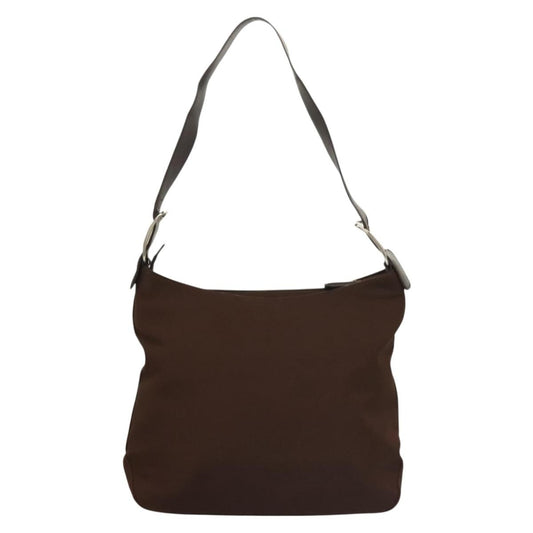 Salvatore Ferragamo Vala Shoulder Bag Canvas, BROWN, CANVAS, Shoulder bag