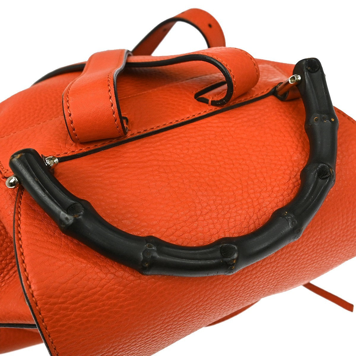 Gucci Bamboo Tassel Backpack Leather, ORANGE, LEATHER, Backpack
