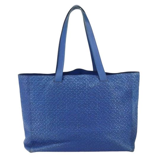 Loewe Vintage Anagram Tote Leather, BLUE, LEATHER, Tote bag