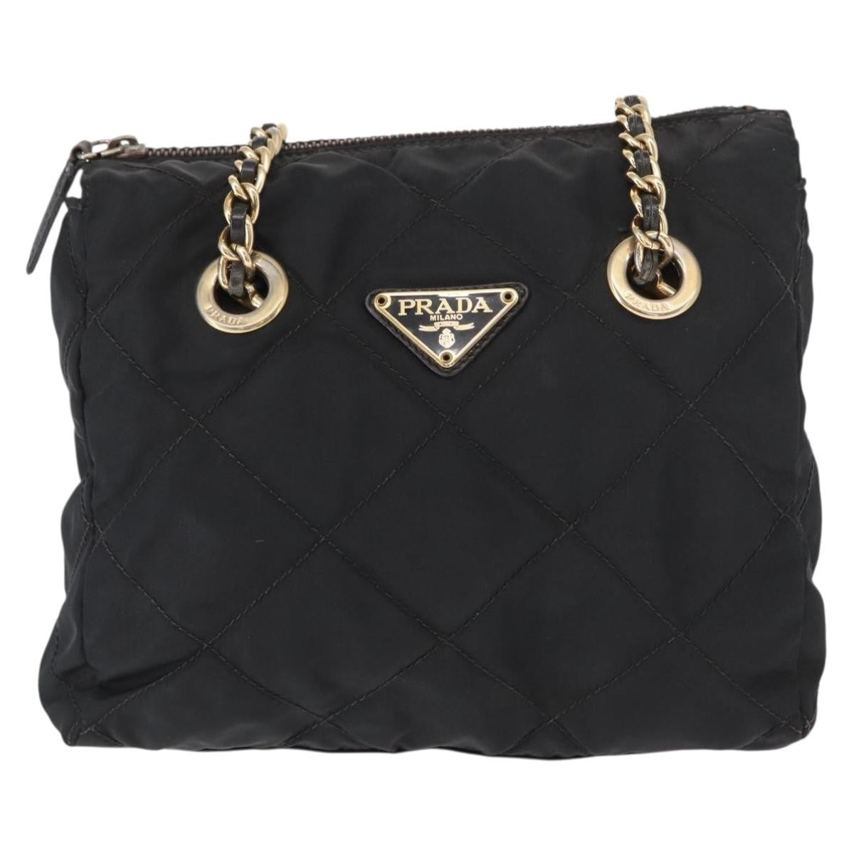 Prada Re-Edition 1995 Chain Tote Quilted Re-Nylon, BLACK, NYLON, Shoulder bag