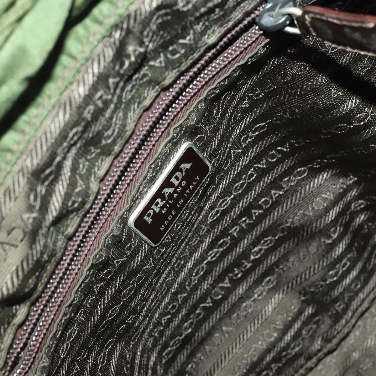 Prada Vela Double Front Pocket Backpack Tessuto with Saffiano Leather, KHAKI, NYLON, Backpack