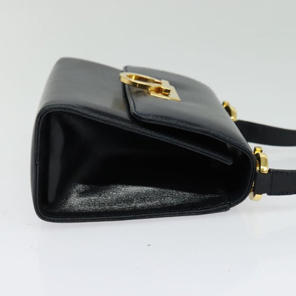 Salvatore Ferragamo Gancini Flap Shoulder bag Leather, BLACK, LEATHER, Shoulder bag