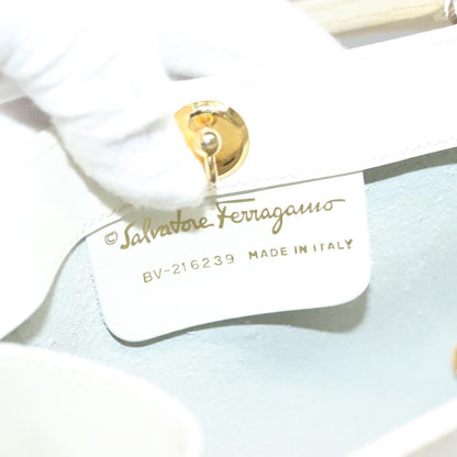 Salvatore Ferragamo Vintage Handbag Patent leather, WHITE, PATENT_LEATHER, Handbag