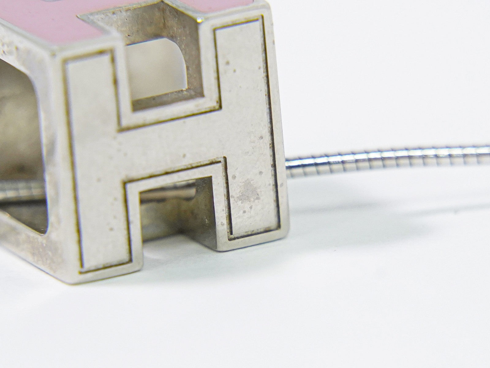 Hermes Cage d'H Pendant Necklace Metal, SILVER, METAL, Necklace