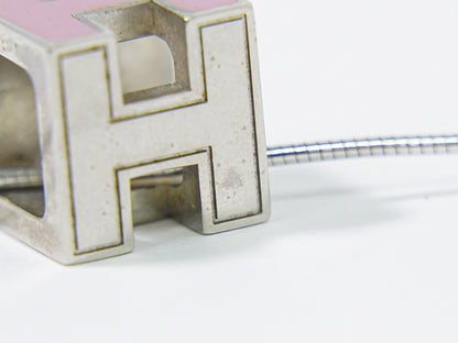 Hermes Cage d'H Pendant Necklace Metal, SILVER, METAL, Necklace