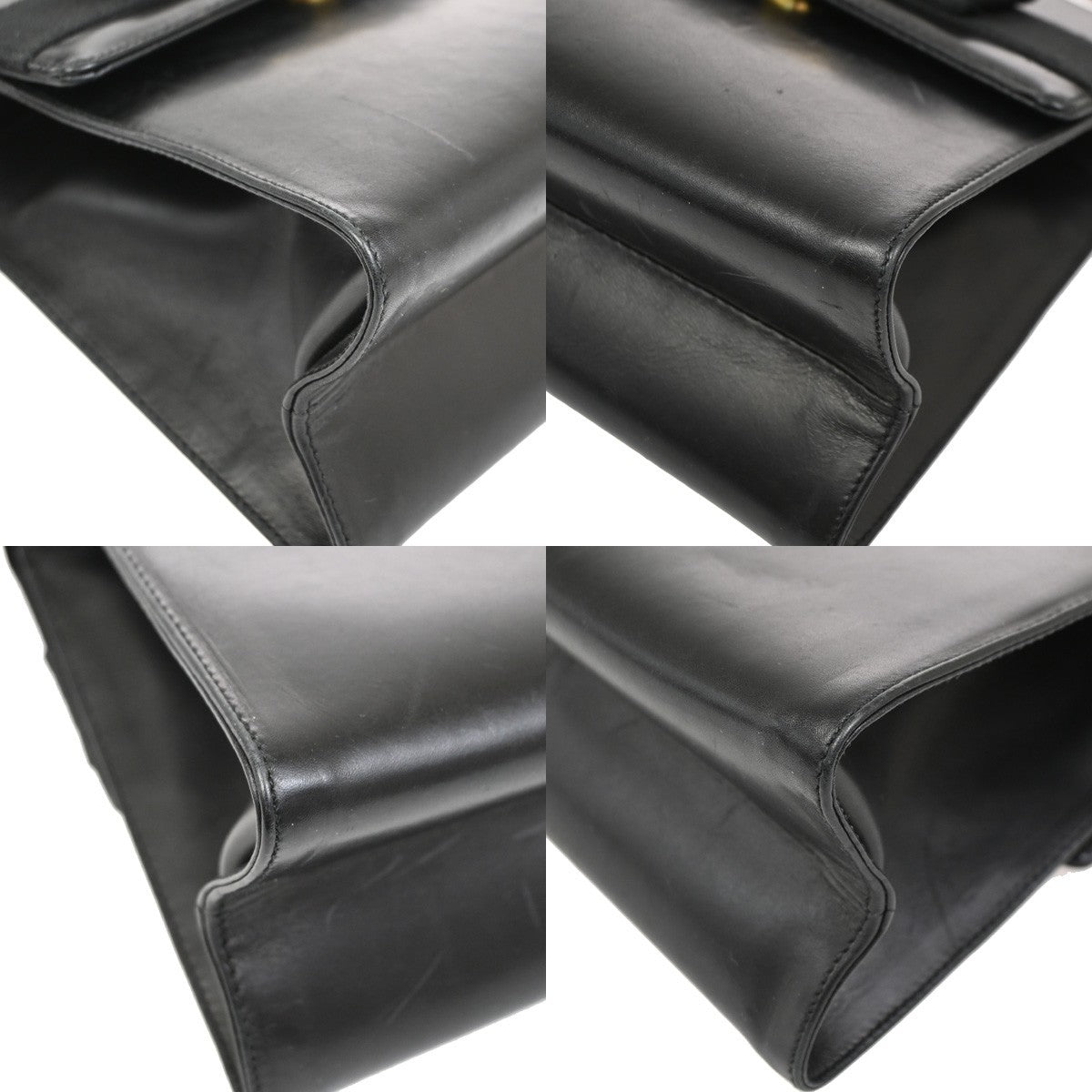 Salvatore Ferragamo Vintage Vara Bow Top Handle Bag Leather, BLACK, LEATHER, Shoulder bag