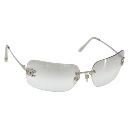 Chanel Logo CC Sunglasses Metal, SILVER, METAL, Sunglasse