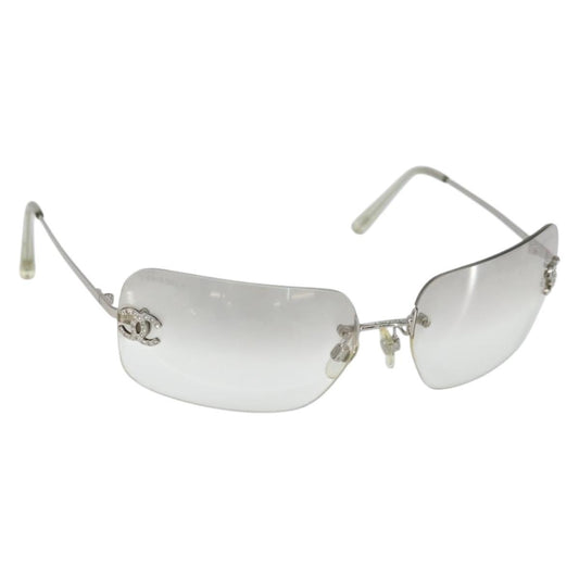 Chanel Logo CC Sunglasses Metal, SILVER, METAL, Sunglasse