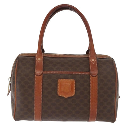 Celine Macadam Handbag Macadam with leather, BROWN, CANVAS, Handbag