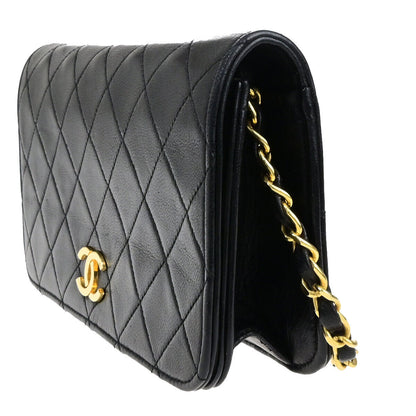 Chanel Wallet on Chain Stitched Leather, BLACK, LEATHER, Clutche & pouche