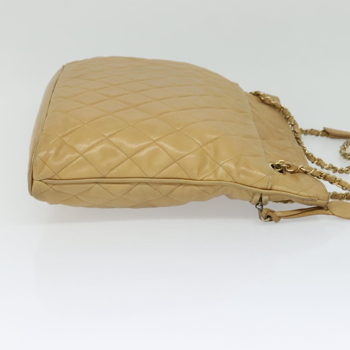 Chanel Vintage Shoulder Bag Leather, Beige, Leather, Shoulder Bag