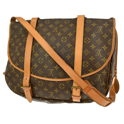 Louis Vuitton Saumur Handbag Monogram Canvas, BROWN, CANVAS, Shoulder bag