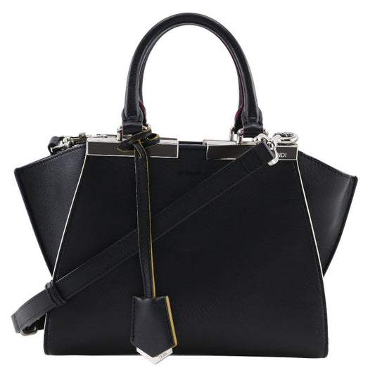Fendi Petite 3Jours Bag Leather, BLACK, LEATHER, Handbag
