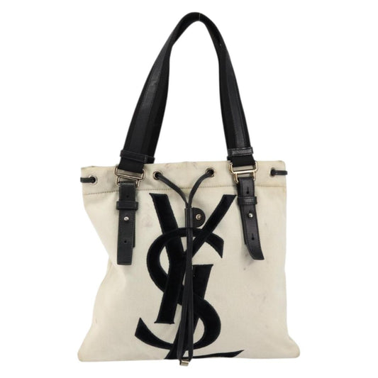 Saint Laurent Kahala Drawstring Tote Canvas, BEIGE, CANVAS, Tote bag