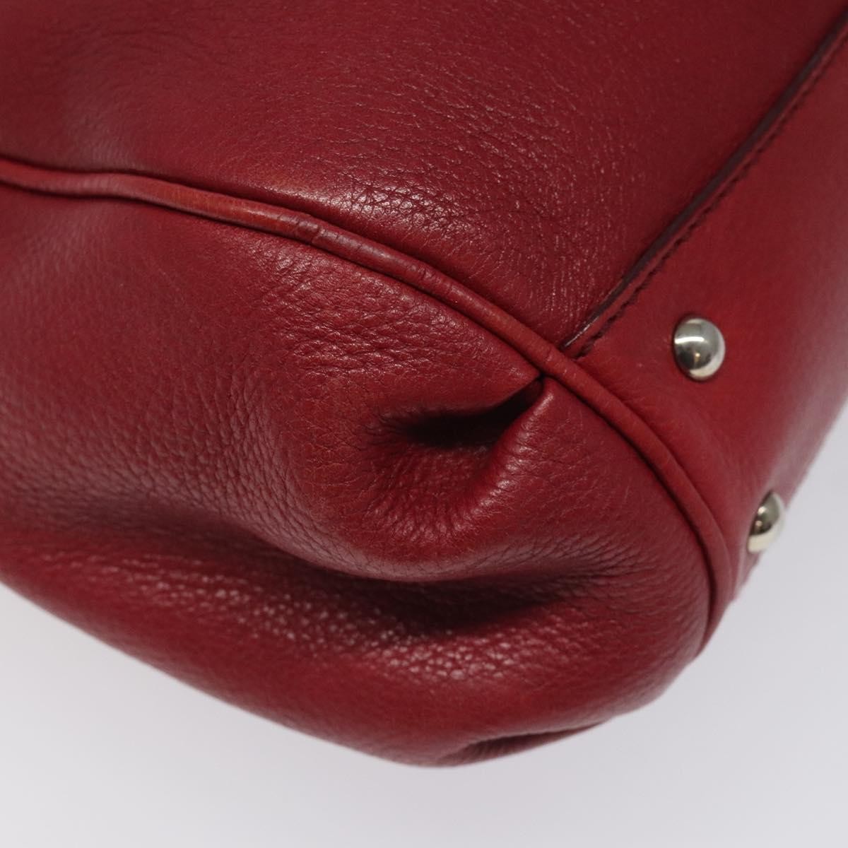 Salvatore Ferragamo Gancini handbag Leather, RED, LEATHER, Handbag