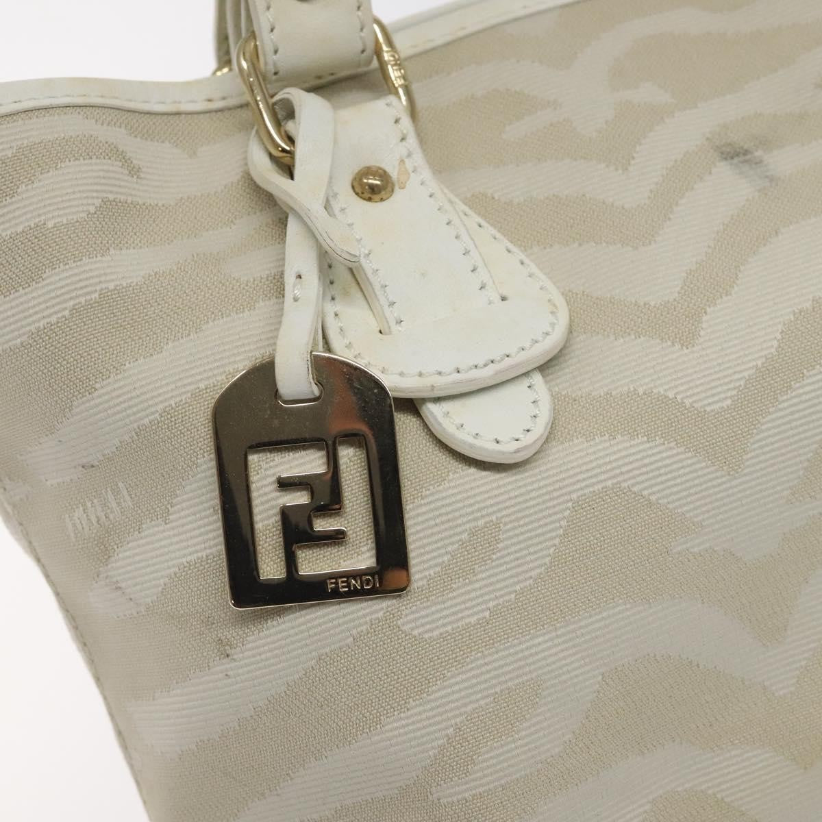 Fendi Vintage Tiger Tote Canvas, WHITE, CANVAS, Tote bag