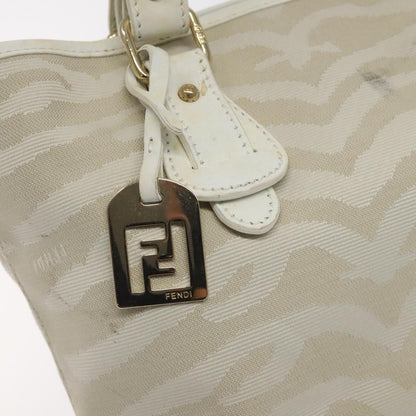 Fendi Vintage Tiger Tote Canvas, WHITE, CANVAS, Tote bag