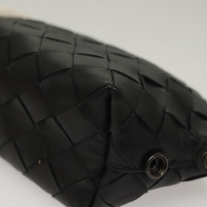 Bottega Veneta Loop Crossbody Bag Intrecciato Nappa, BLACK, LEATHER, Clutche & pouche
