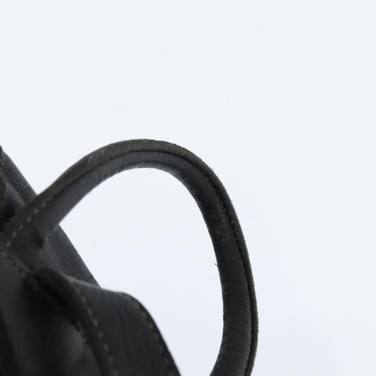 Fendi Logo Flap Drawstring Backpack Leather, BLACK, LEATHER, Backpack