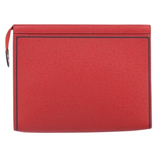 Louis Vuitton Pochette Voyage Taiga Leather, RED, LEATHER, Clutche & pouche