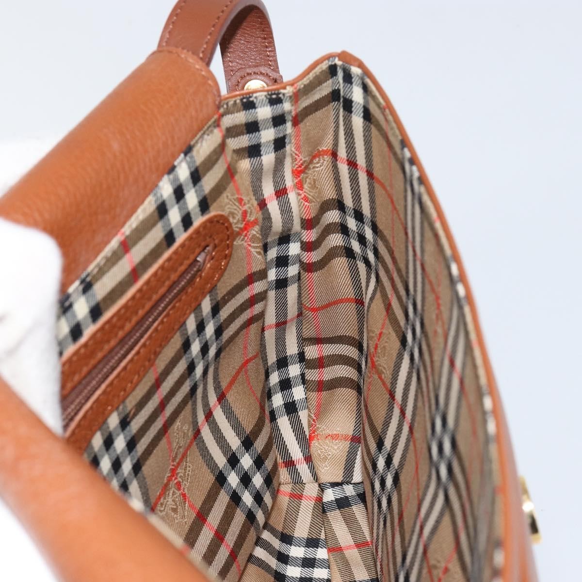 Burberry Vintage Shoulder Bag Leather, BROWN, LEATHER, Shoulder bag