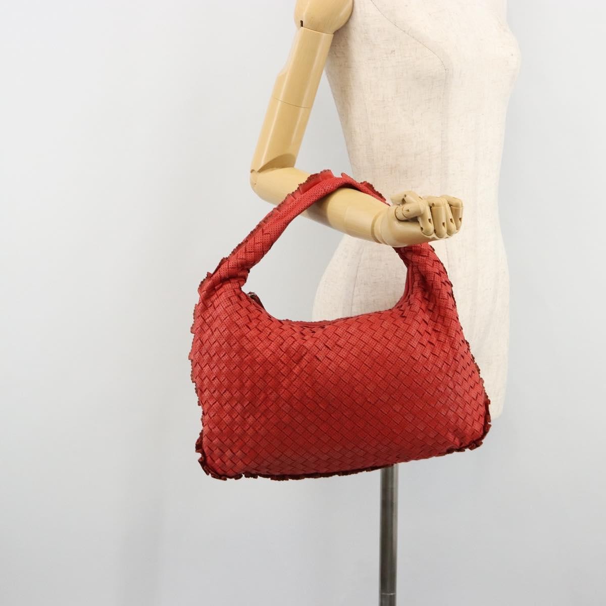 Bottega Veneta Intrecciato Shoulder bag Leather, Red, Leather, Shoulder Bag