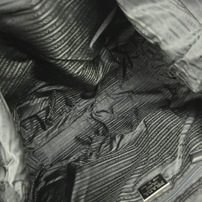 Prada Weekend Duffle Bag Tessuto with Saffiano Leather, BLACK, NYLON, Travel bag