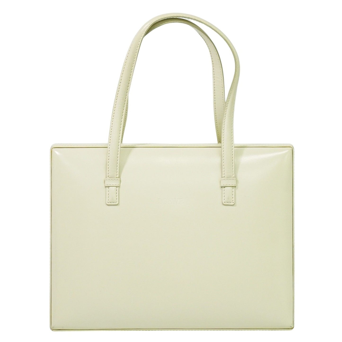 Loewe Anagram handbag Leather, WHITE, LEATHER, Handbag