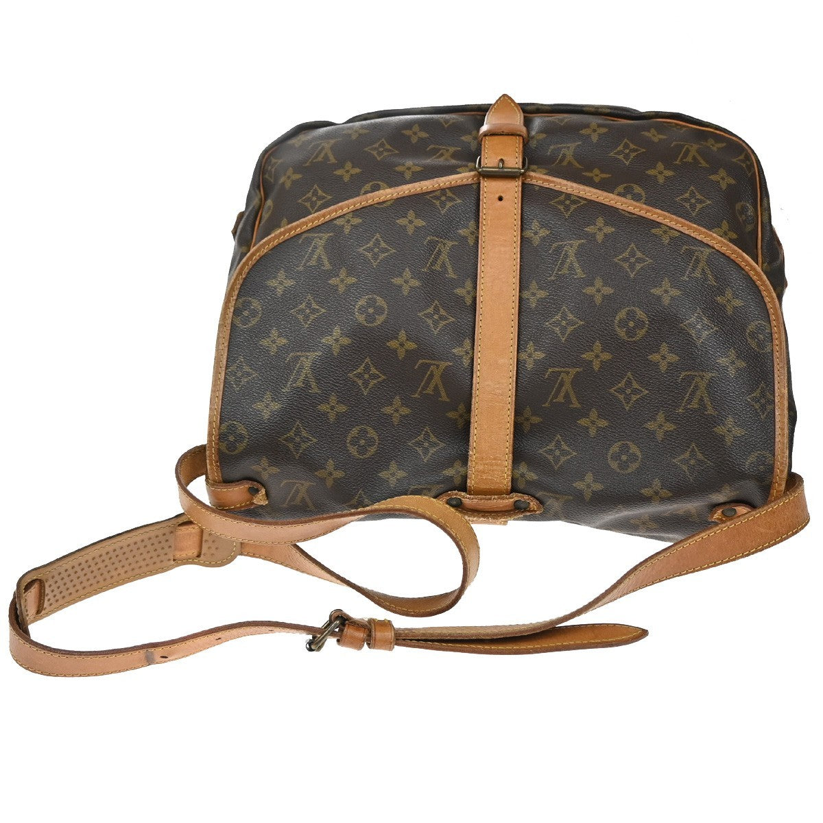 Louis Vuitton Saumur Handbag Monogram Canvas, BROWN, CANVAS, Shoulder bag
