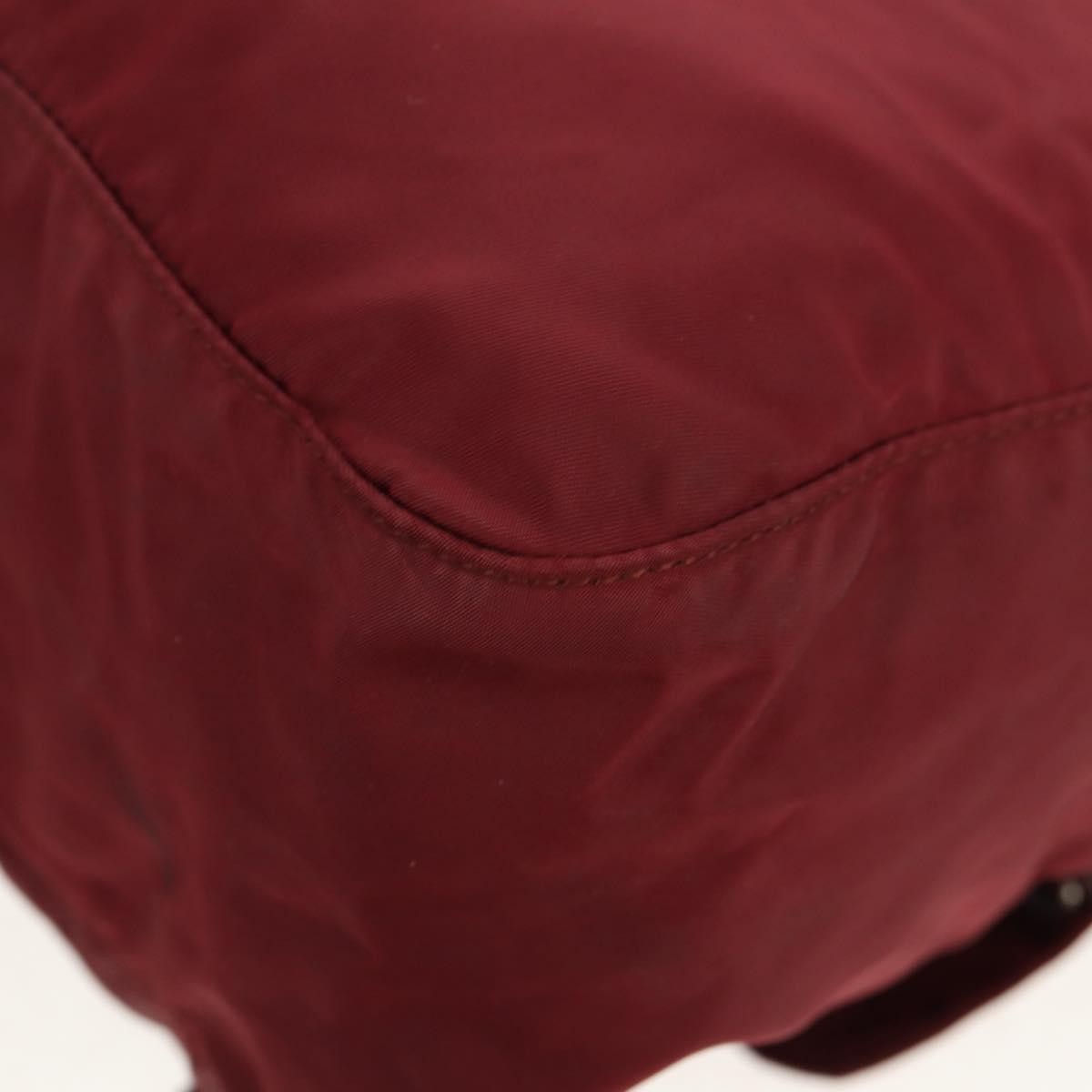 Prada Double Buckle Flap Messenger Bag Tessuto, BURGUNDY, NYLON, Shoulder bag