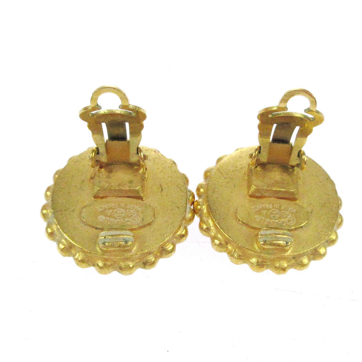 Chanel CC Round Earrings Metal, GOLD, GOLD_PLATED, Earrings