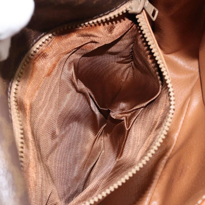 Celine Vintage Macadam Shoulder Bag Canvas and Leather, BROWN, CANVAS, Shoulder bag