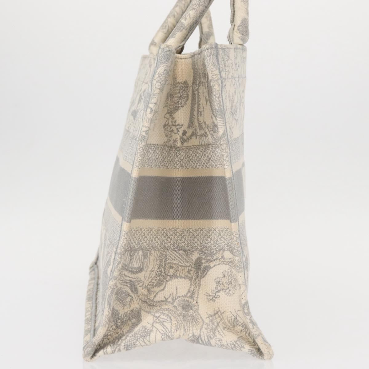 Christian Dior Book Tote Embroidered Canvas, GRAY, CANVAS, Tote bag