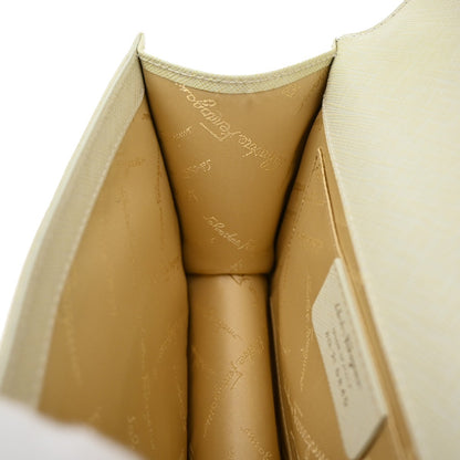 Salvatore Ferragamo Gancini Shoulder Bag Leather, WHITE, LEATHER, Shoulder bag