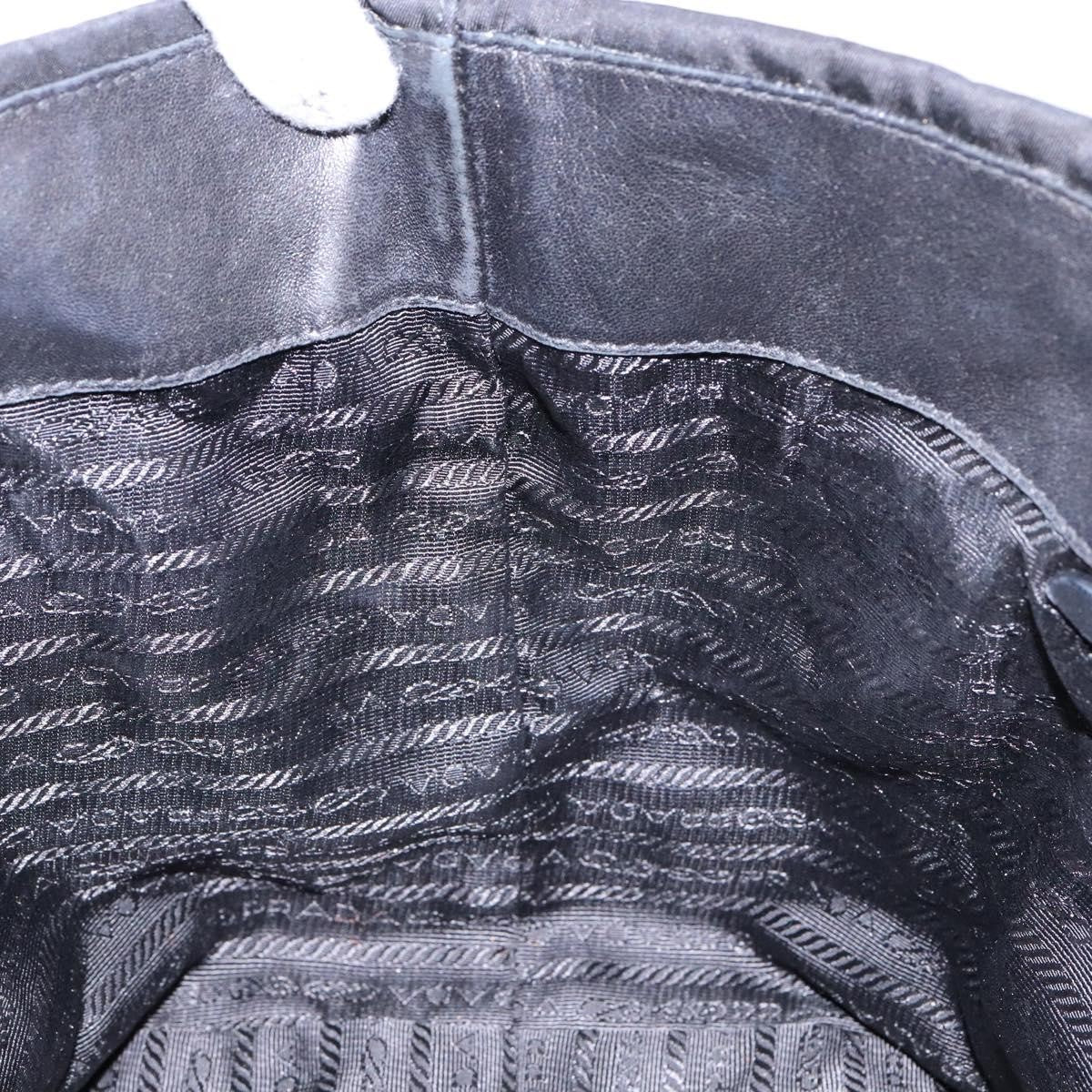 Prada Bow Tote Tessuto with Leather, BLACK, NYLON, Tote bag