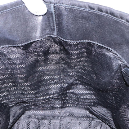 Prada Bow Tote Tessuto with Leather, BLACK, NYLON, Tote bag