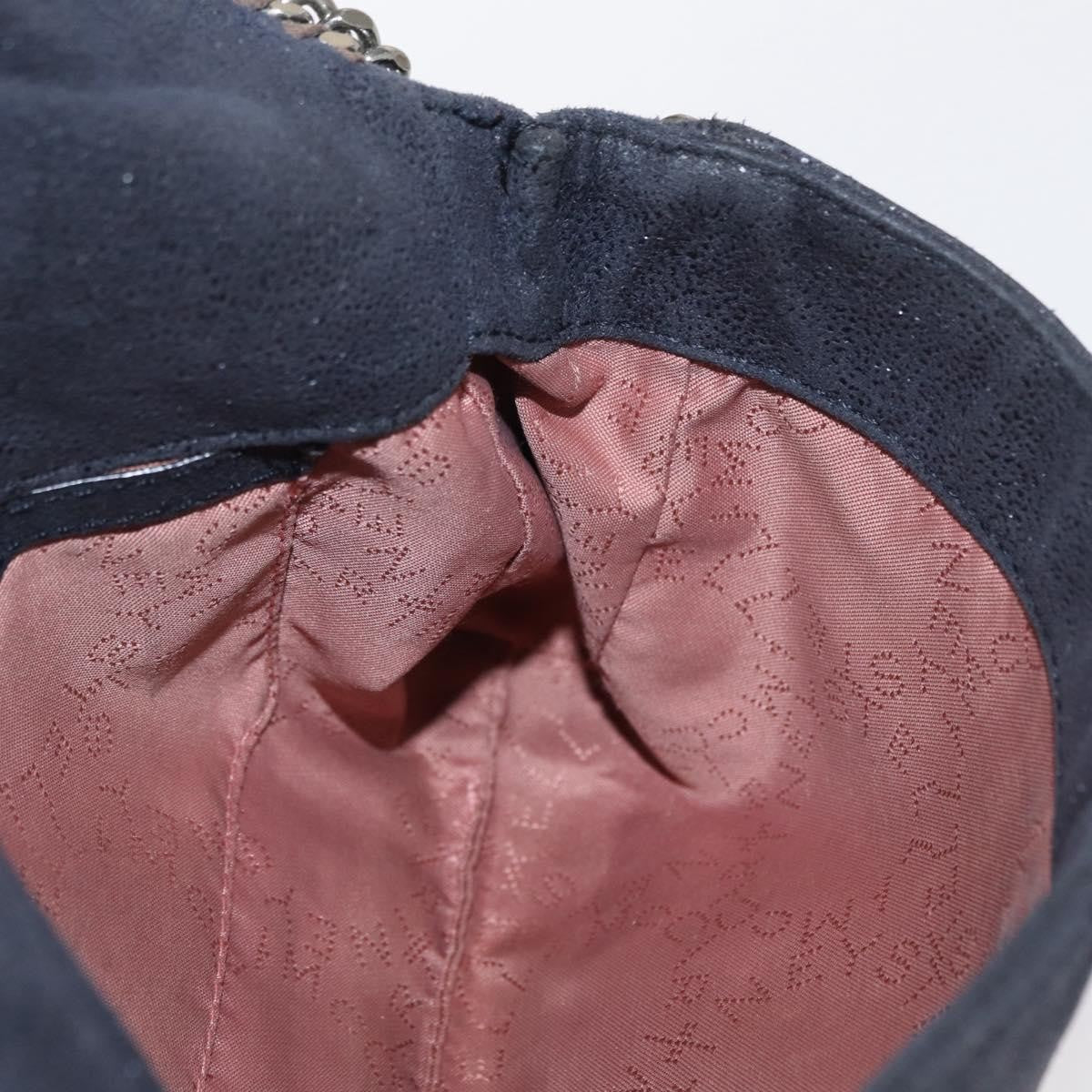 Stella McCartney Falabella Fold Over Crossbody Bag Shaggy Deer, NAVY, POLYESTER, Shoulder bag