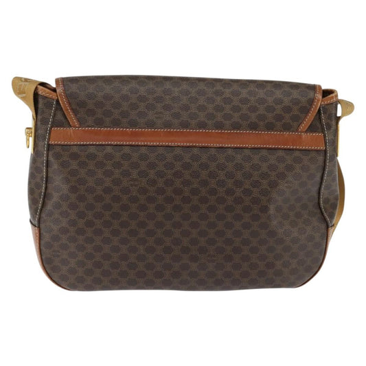 Celine Vintage Macadam Shoulder Bag Canvas and Leather, BROWN, CANVAS, Shoulder bag