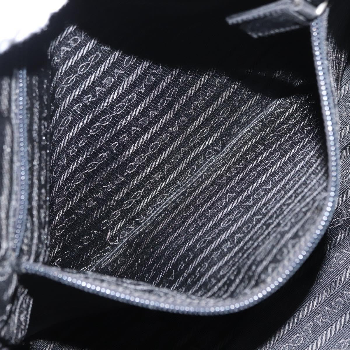 Prada Bowling Shoulder Bag Tessuto, BLACK, NYLON, Shoulder bag