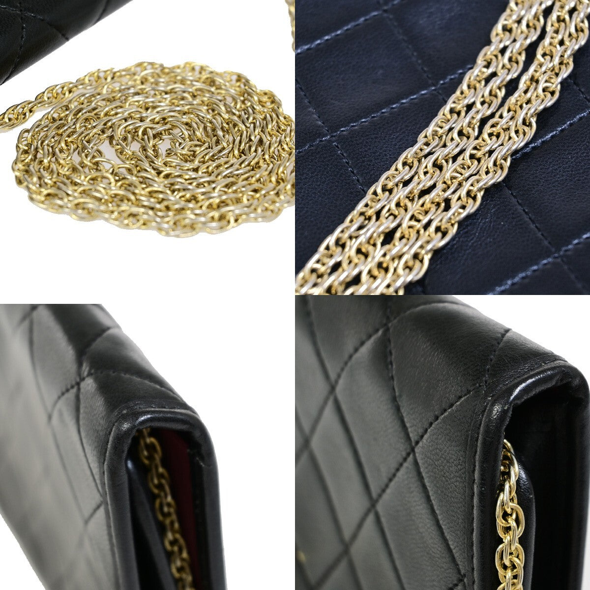Chanel Vintage Round Flap Bag Quilted Lambskin, Black, Leather, Handbag