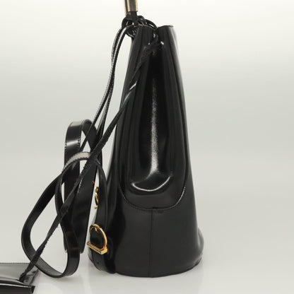Salvatore Ferragamo Vintage Gancini Backpack Patent Leather, BLACK, PATENT_LEATHER, Backpack