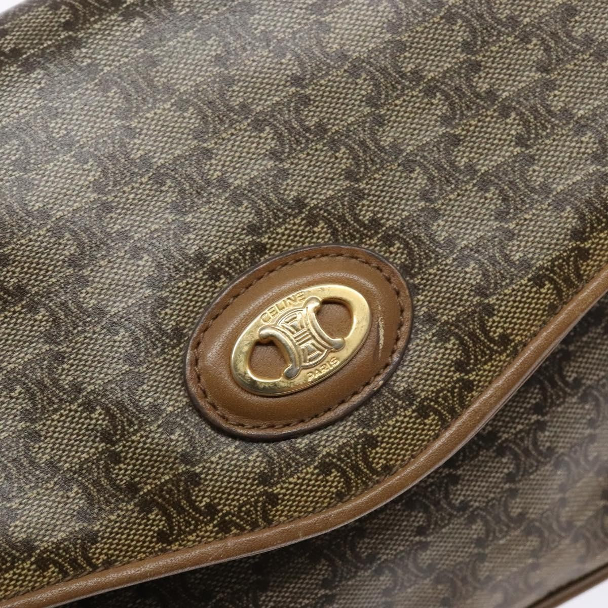 Celine Macadam Shoulder Bag PVC Leather, BEIGE, PVC, Shoulder bag