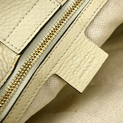 Gucci Bamboo Shopper Tote Leather, ECRU, LEATHER, Tote bag