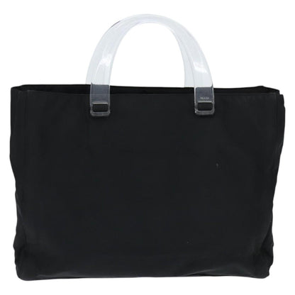 Prada Resin Handle Tote Tessuto, Black, Nylon, Tote Bag