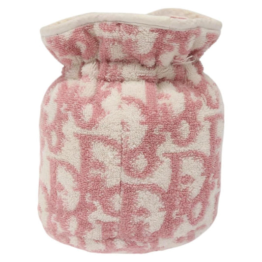 Christian Dior Vintage Trotter Pouch Pile, PINK, COTTON, Clutche & pouche