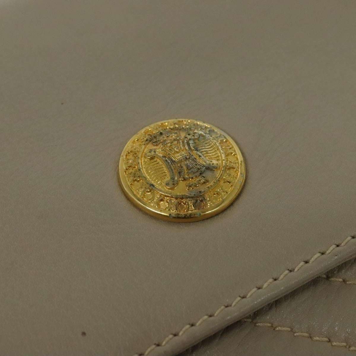 Celine Shoulder Bag Leather, BEIGE, LEATHER, Shoulder bag