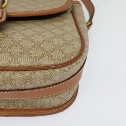 Celine Macadam Shoulder Bag PVC Leather, BEIGE, CANVAS, Shoulder bag