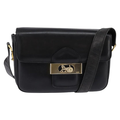 Celine Horse Carriage Shoulder bag Leather, BLACK, LEATHER, Shoulder bag