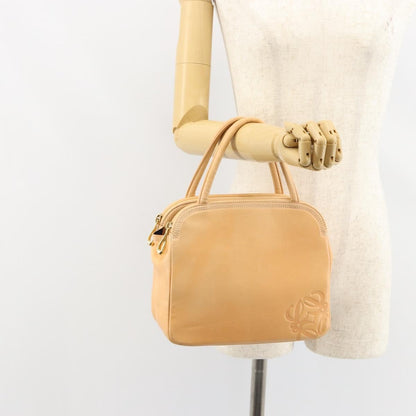 Loewe Anagram handbag Leather, BEIGE, LEATHER, Handbag