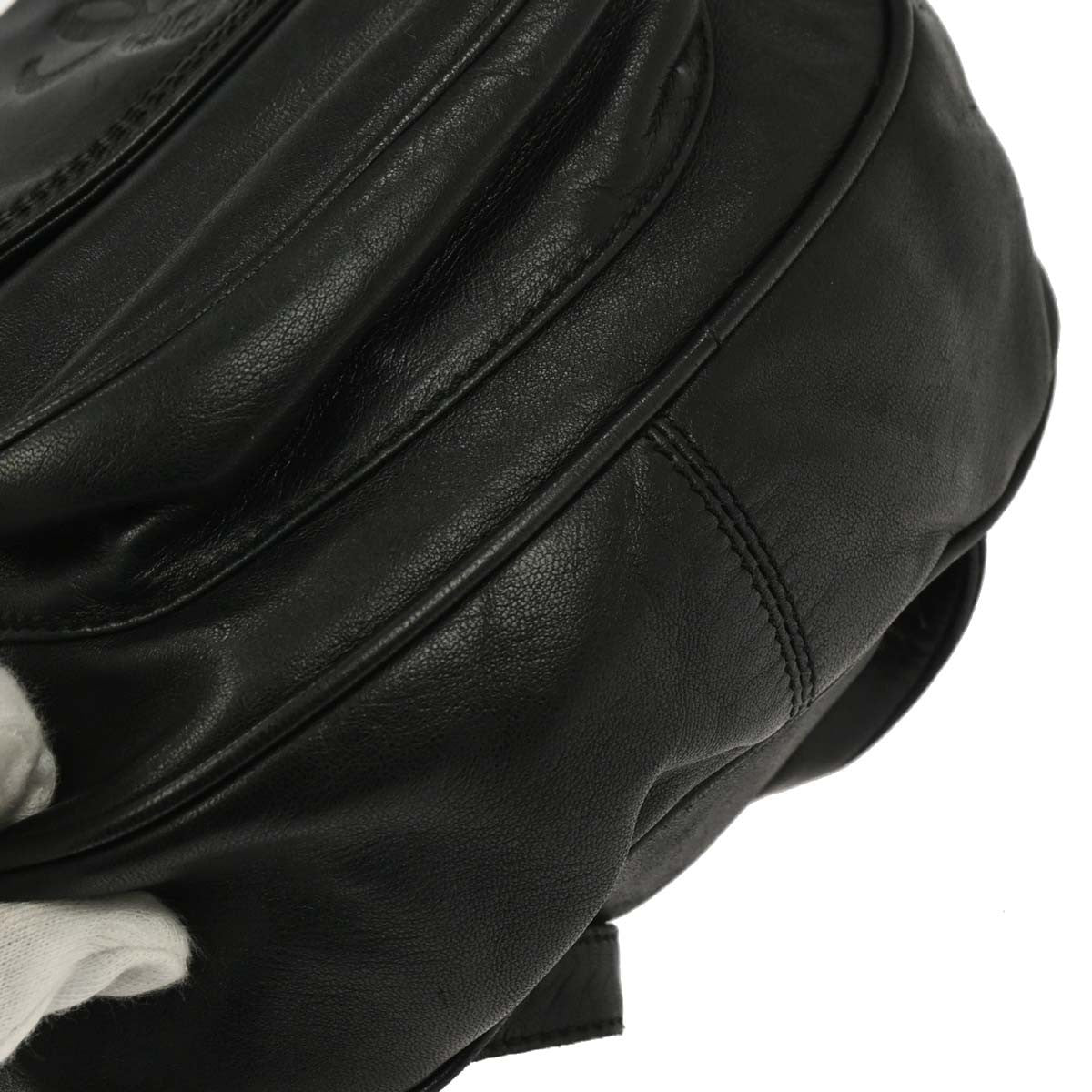 Loewe Anagram Backpack Leather, BLACK, LEATHER, Backpack